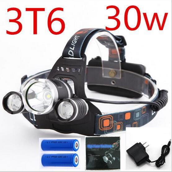 Stirnlampe LED (starke 5000 Lumen) Inkl. Wiederaufladbare Batterien Akku