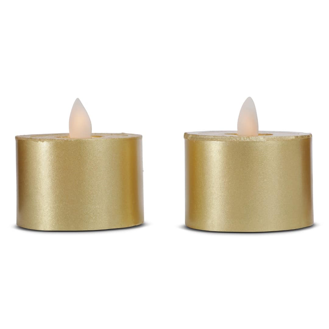 2 LED-Kerzen mit beweglicher Flamme 4,5 x 3cm