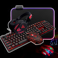 Hochwertiges 4-in-1-Gamer-Set mit Tastatur / Maus / Headset / Mauspad