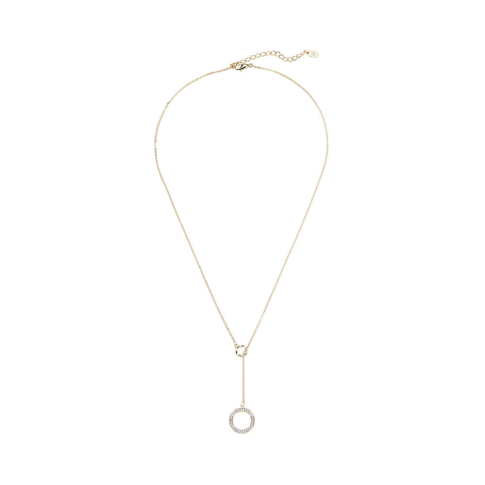 Halskette, gold- oder silberfarben, Anhänger mit 2 Ringen, verstellbar