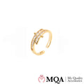 Ring, goldfarben mit Glassteinen