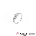 Ring, silberfarben mit Glassteinen