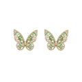 Ohrringe, goldfarbene schöne Schmetterling mit vielen Steinen