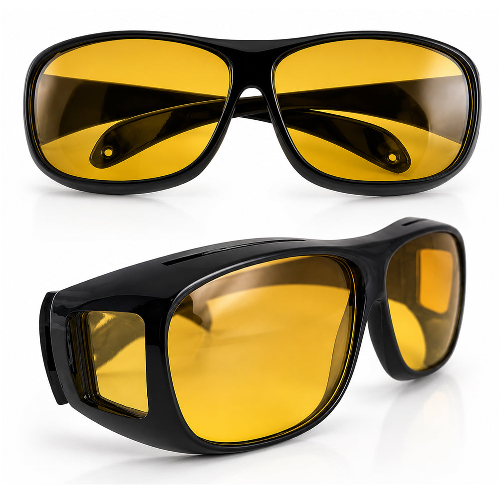 HD-Vision Brille - 2 Stk Tag + Nacht polarisierte Brille (perfekt als Auto-, Sport-, Nachtfahr- &amp; UV-Sonnenbrille)