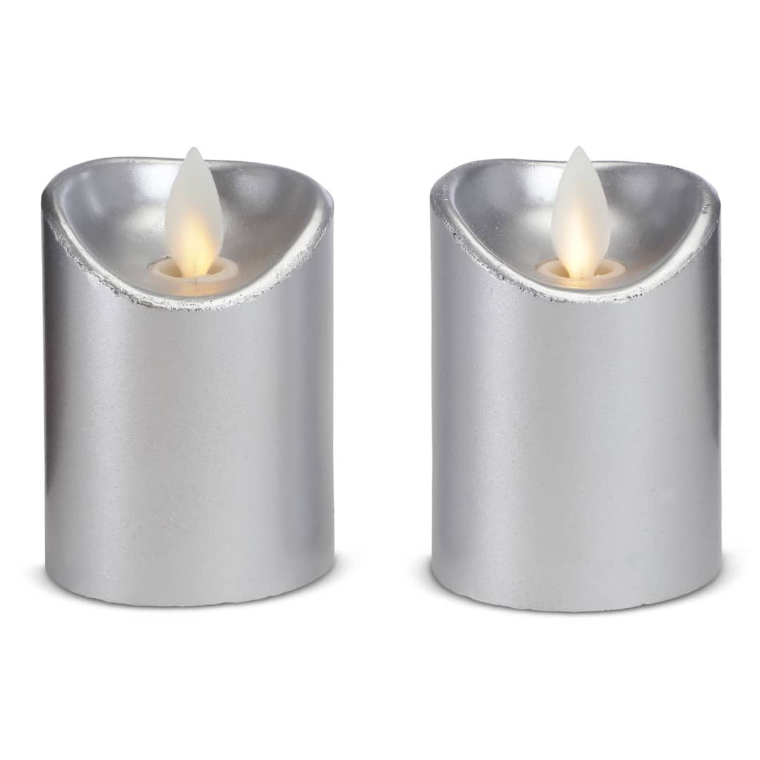 2 Stk. LED-Kerze mit beweglicher Flamme 5,5x7cm