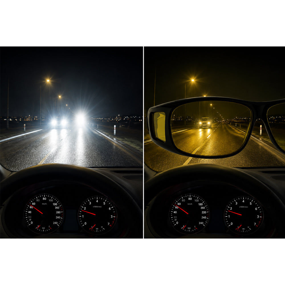 HD-Vision Brille - 2 Stk Tag + Nacht polarisierte Brille (perfekt als Auto-, Sport-, Nachtfahr- &amp; UV-Sonnenbrille)