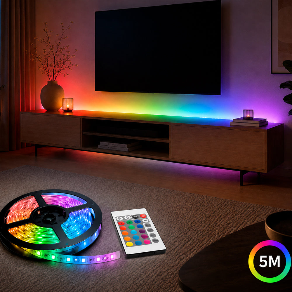 LED Leiste Lichterkette 5 Meter mit Fernbedienung