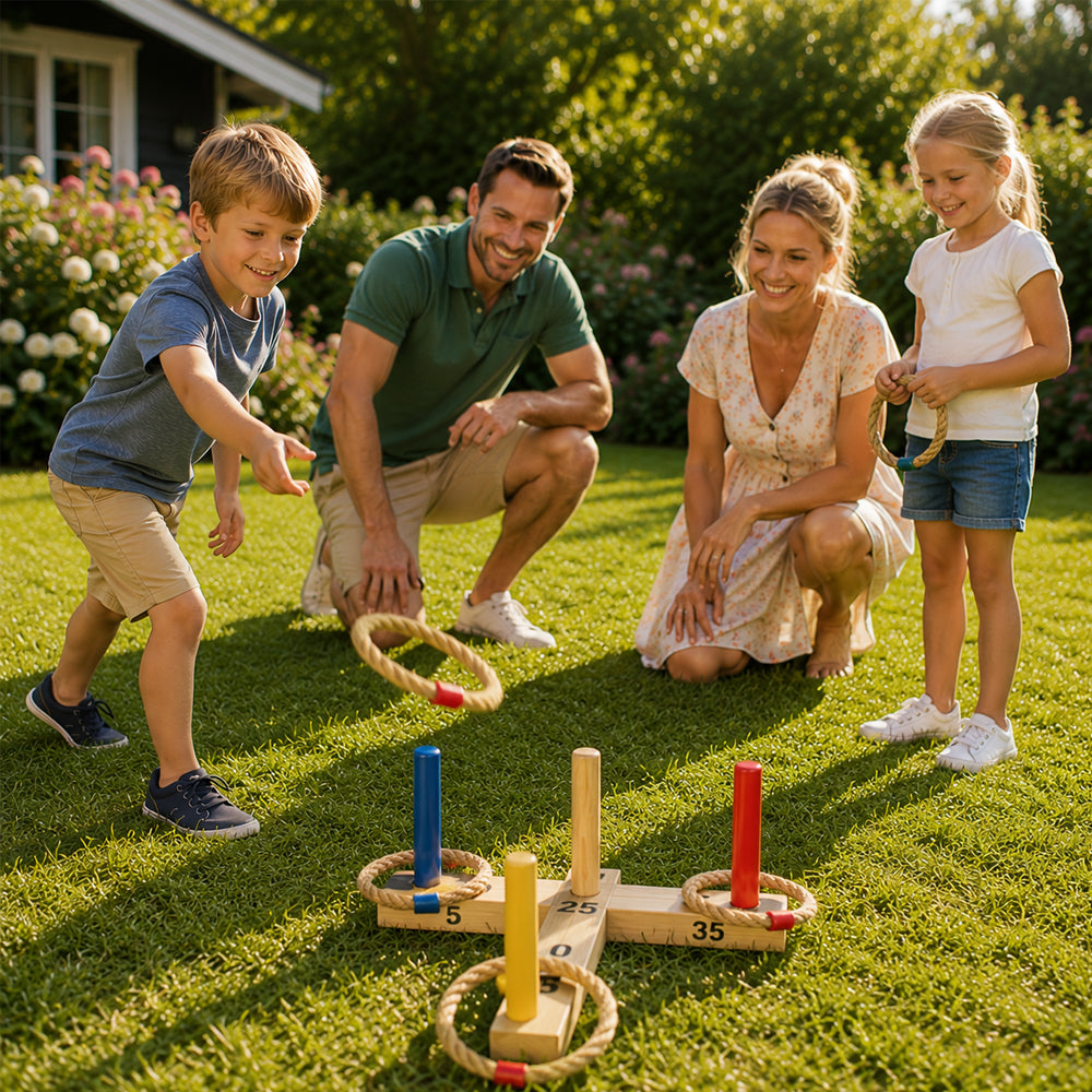 Großes Gartenspiel-Paket für den Sommer mit 5 klassischen Gartenspielen