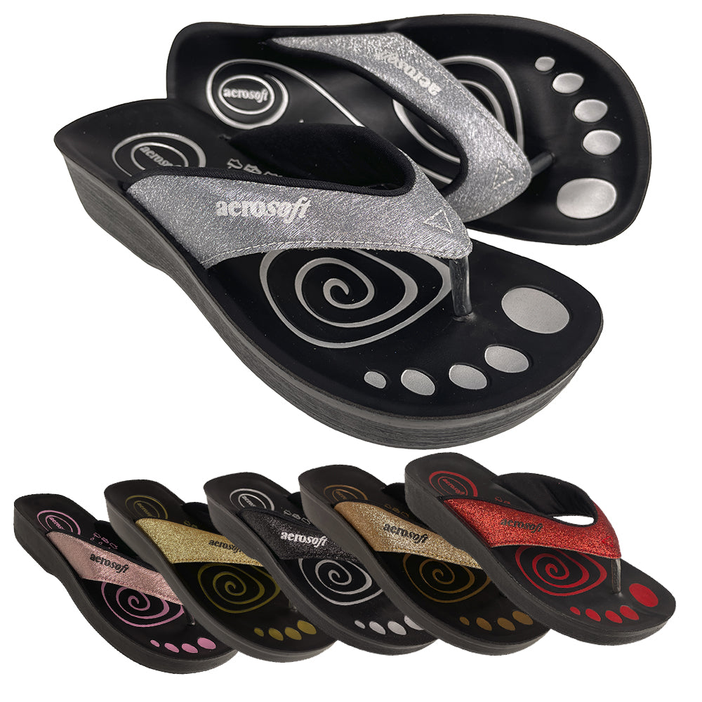 Sandalen Aerosoft Modell 825 mit Glitzereffekt
