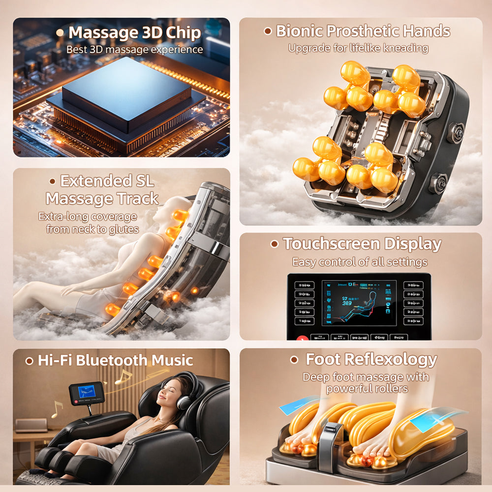 Luxuriöser Massagesessel – mit Zero-Gravity-Funktion, Wärme und Ganzkörpermassage – Modell 988E