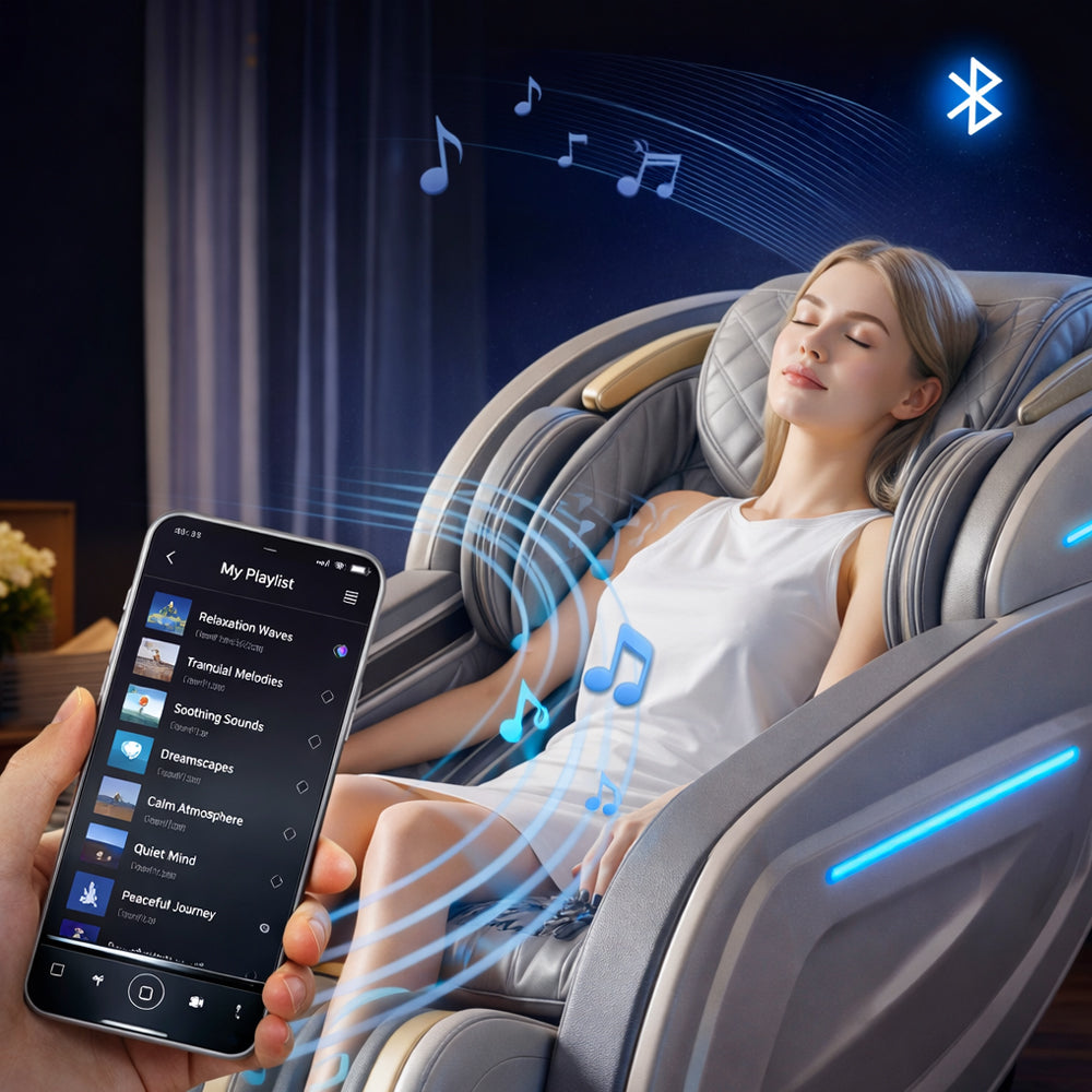 Massagesessel mit 3D-Körperscan, SL-Schiene, 32 Airbags, Wärme im Lenden-/Beinbereich & Zero Gravity