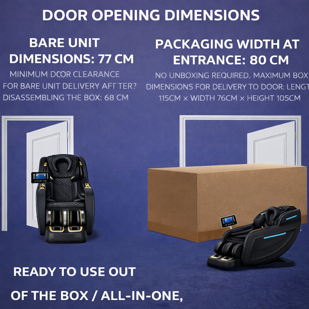 Massagesessel 3D mit Körperscan, SL-Schiene, Luftdruckmassage, Wärme in Beinen/Lendenbereich & Zero Gravity