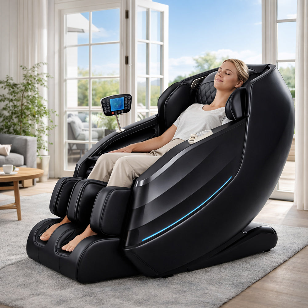 Luxuriöser 2D-Massagesessel mit automatischer Körperscan-Funktion, Zero Gravity und Wärme für Beine und Lendenbereich