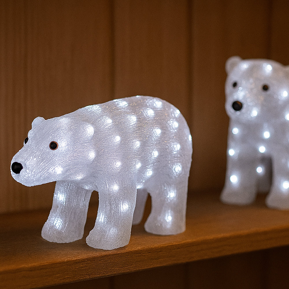 Acryl Eisbär - Höhe 29 cm mit LED-Lichtern -