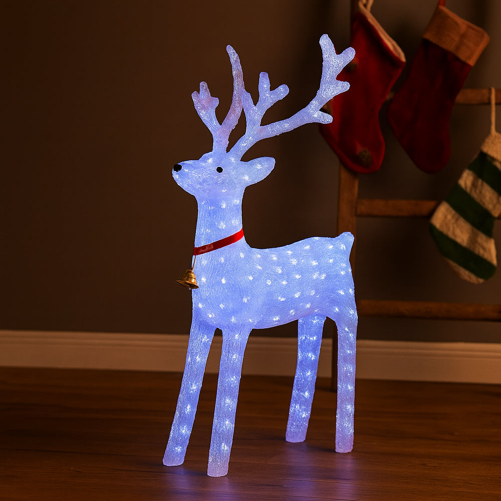 Rentier aus Acryl – 130 cm hoch mit LED-Beleuchtung