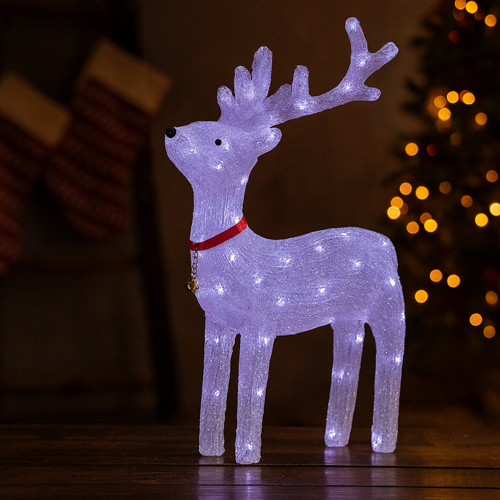 Rentier Akryl - Höhe 40 cm mit LED-Licht