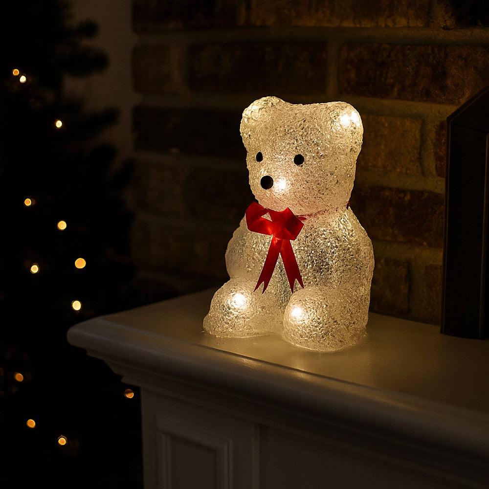 Acryl Eisbär - Höhe 16 cm - mit/ohne rote Schleife -