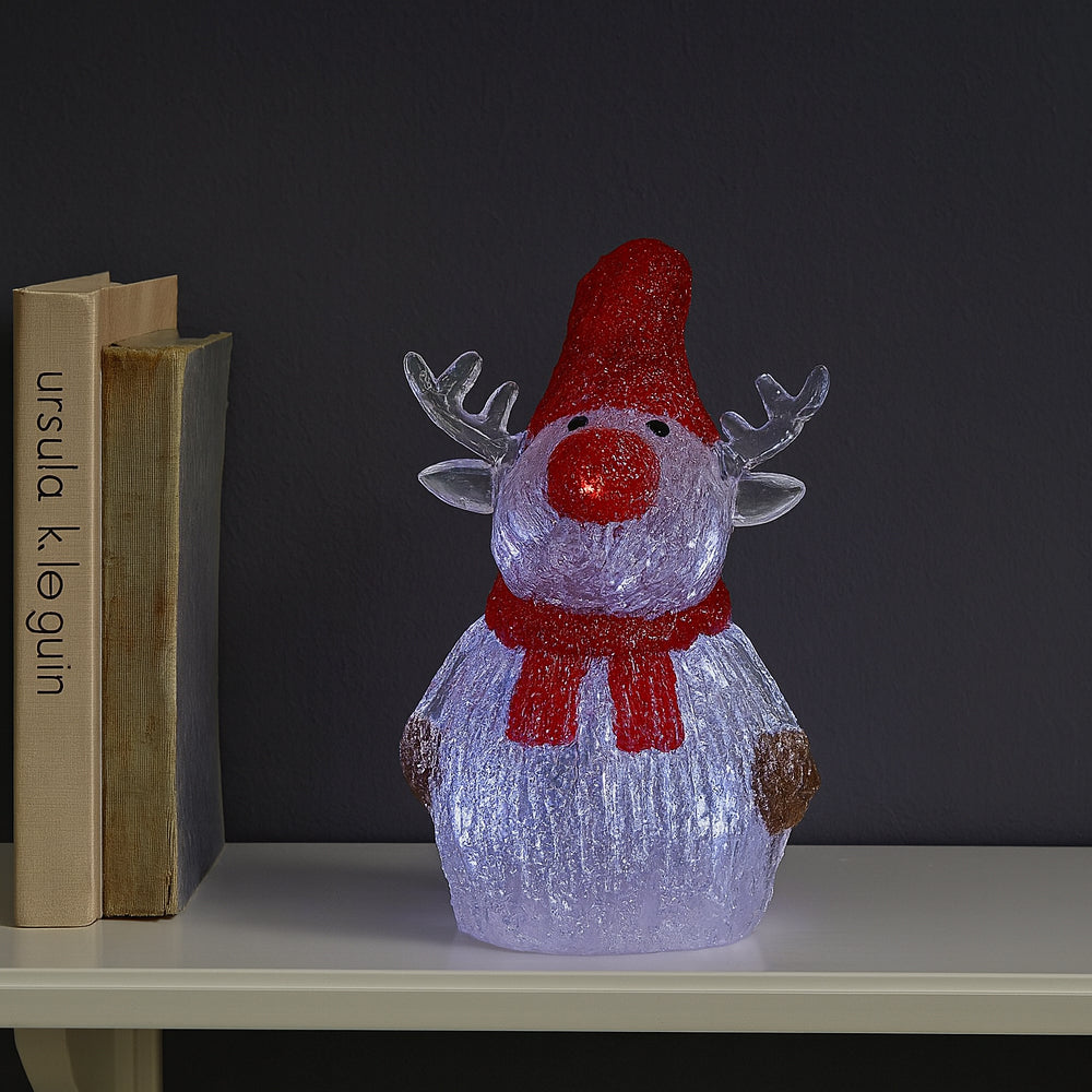 Rentier Akryl - Höhe 21 cm mit LED-Licht