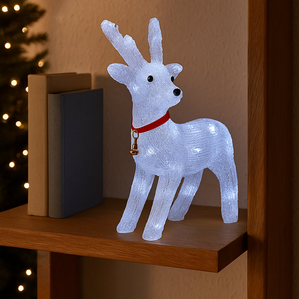 Rentier Akryl - Höhe 41 cm mit LED-Licht