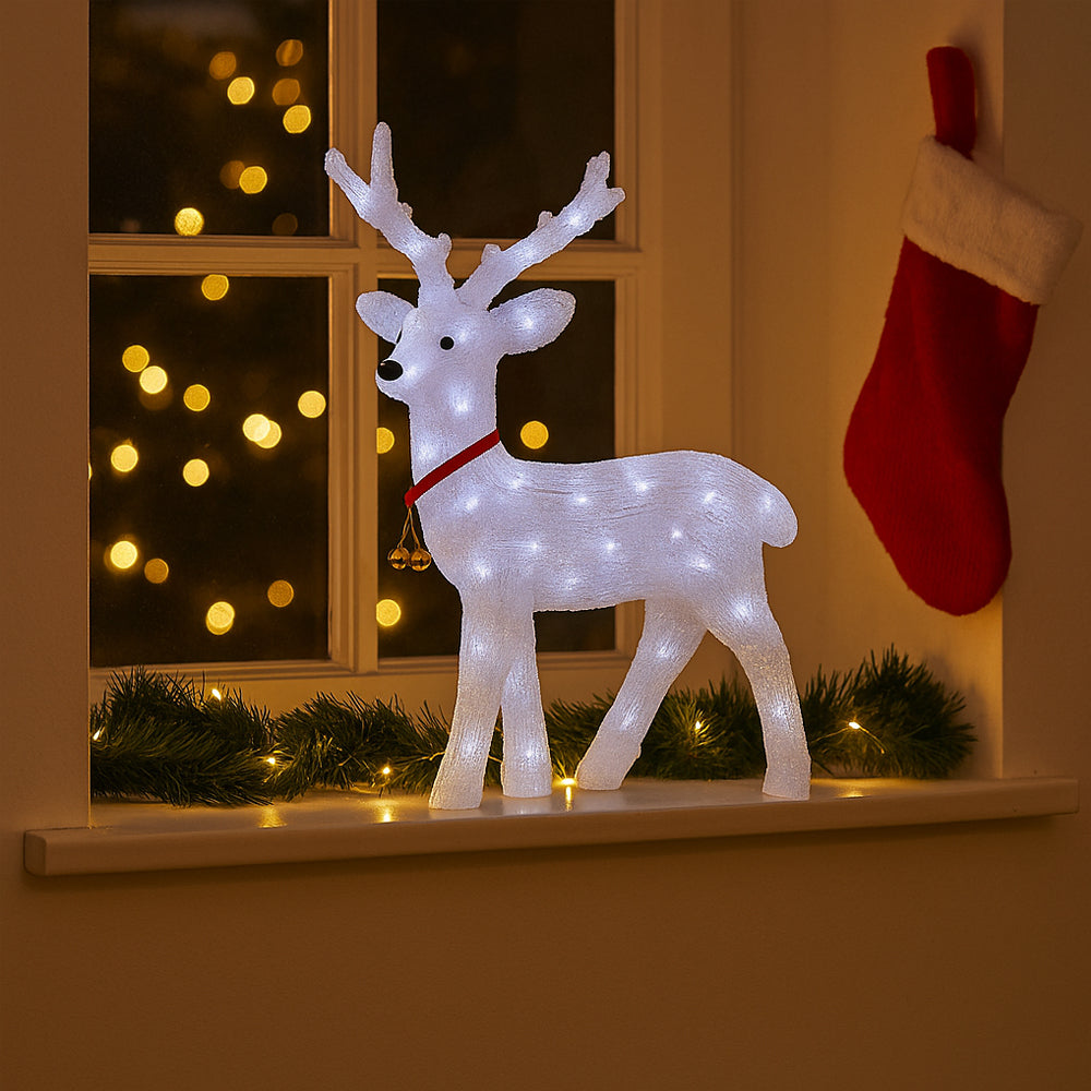 Rentier Akryl - Höhe 57 cm mit LED-Licht