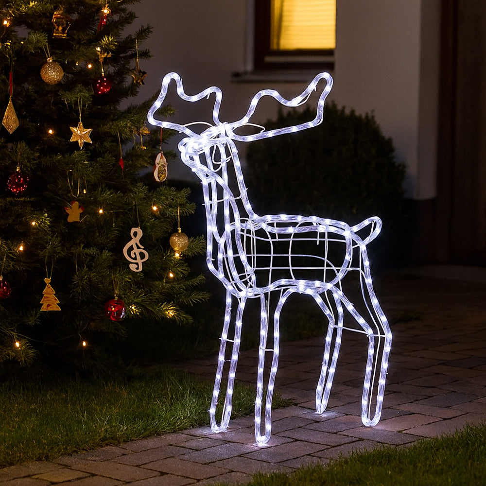 Rentier aus Acryl - 74 cm hoch mit LED-Lichtern