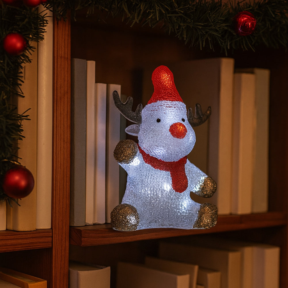 Rentier Akryl - Höhe 20 cm mit LED-Licht