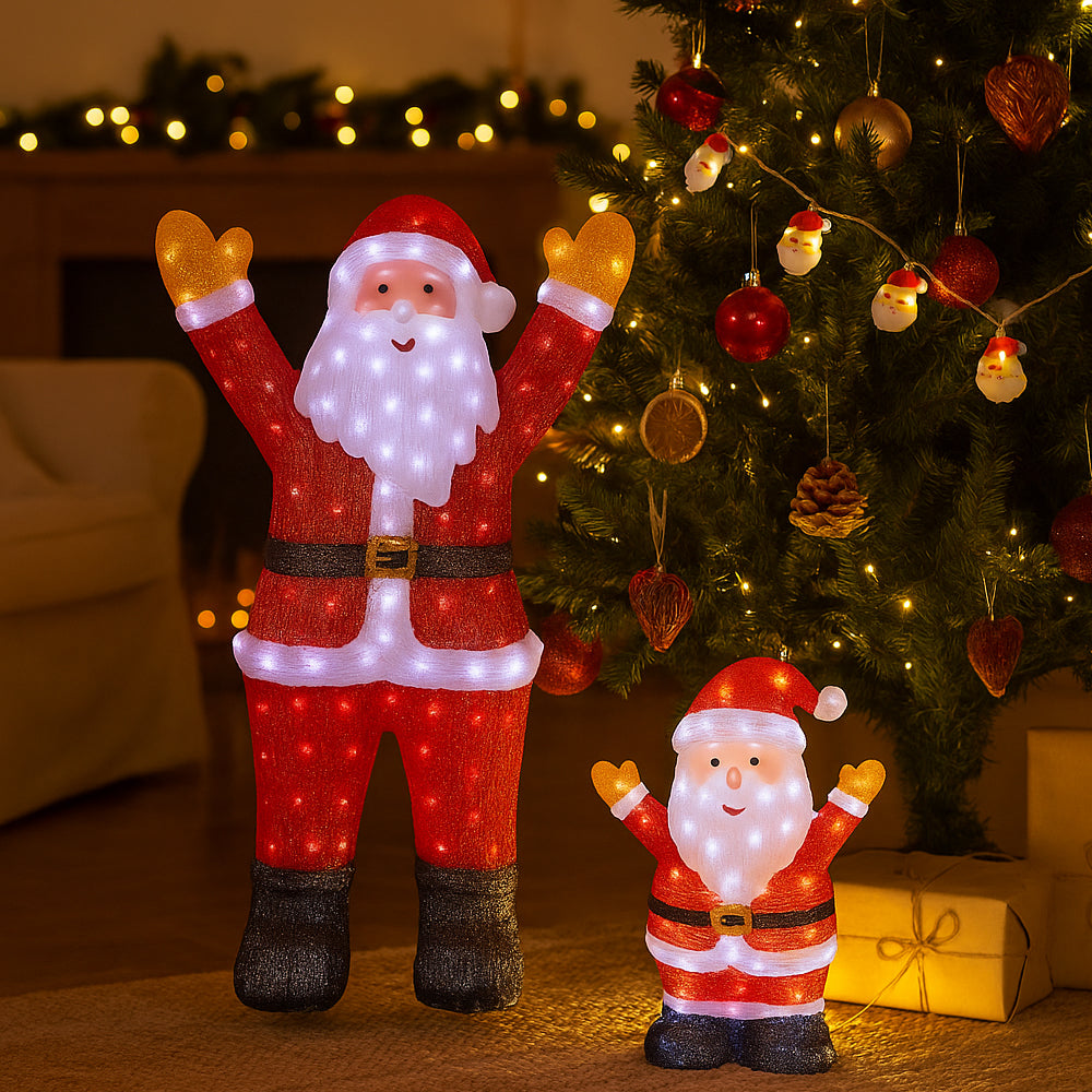 Weihnachtsmann aus Acryl – 120 cm hoch mit LED-Beleuchtung