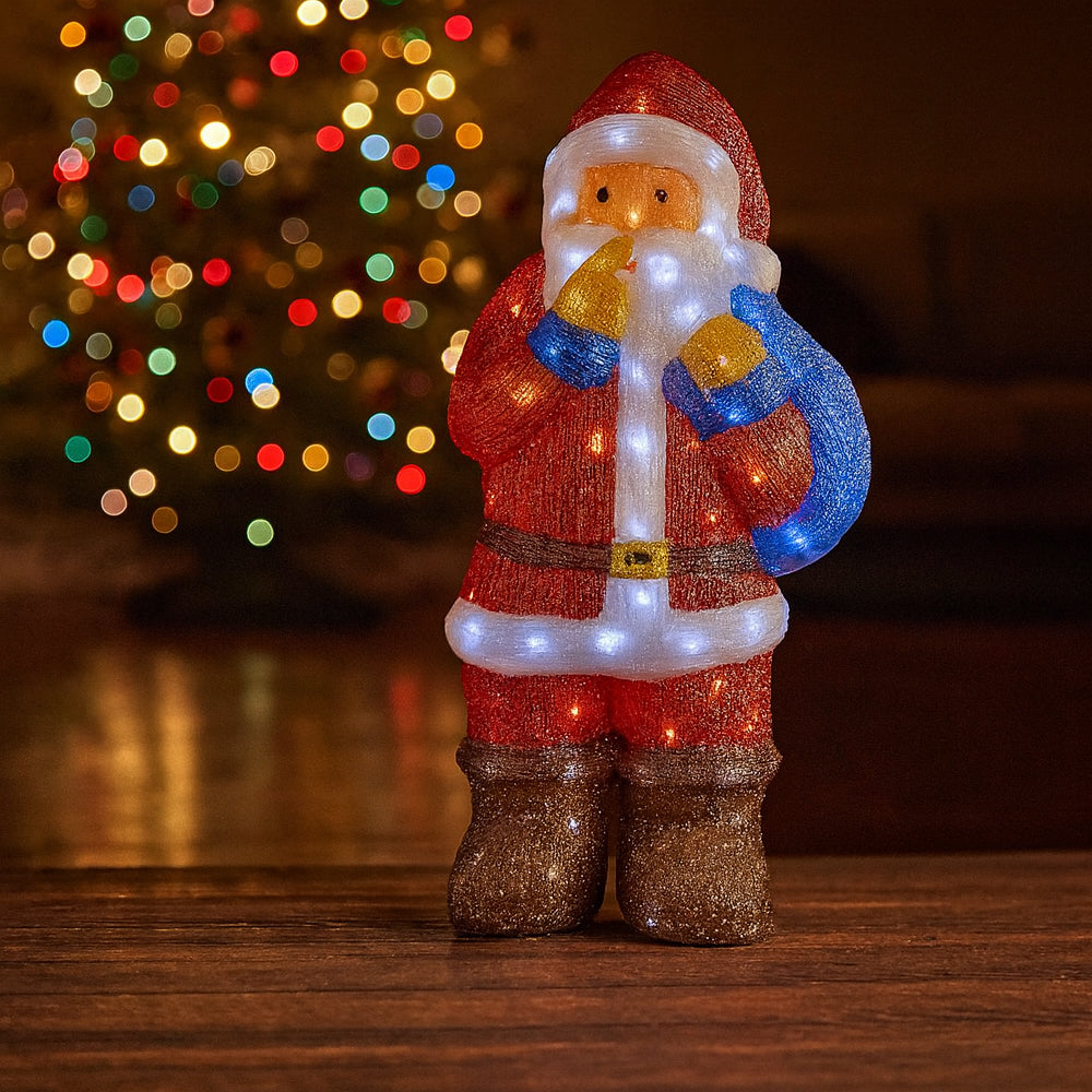 Weihnachtsmann Akryl - Höhe 83 cm mit LED-Licht