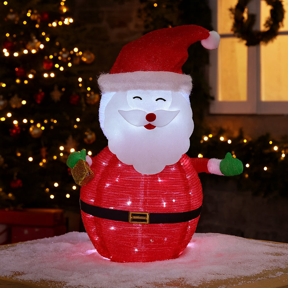 Weihnachtsmann 70 cm groß - Klappbar mit Timer -