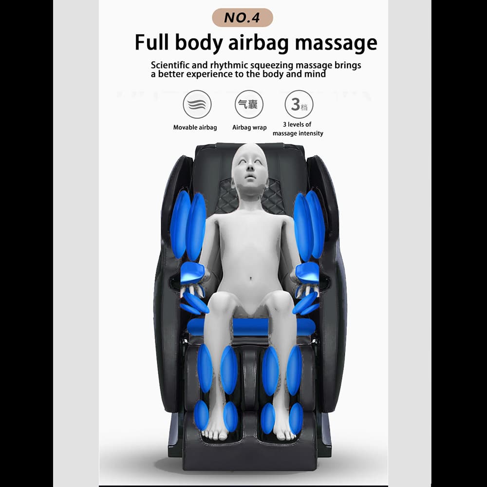 Massagesessel 4D mit SL-Technologie, Luftdruckmassage, Wärmetherapie und großem Touchscreen
