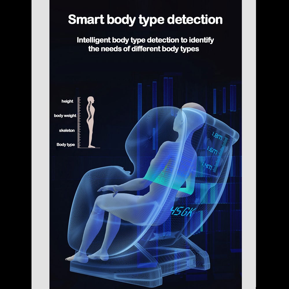 Massagesessel 4D mit SL-Technologie, Luftdruckmassage, Wärmetherapie und großem Touchscreen