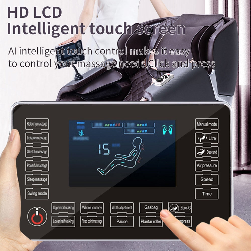 Massagesessel 4D Luxus+ mit SL-Technologie, Wärmetherapie, Sprachsteuerung & Touchscreen