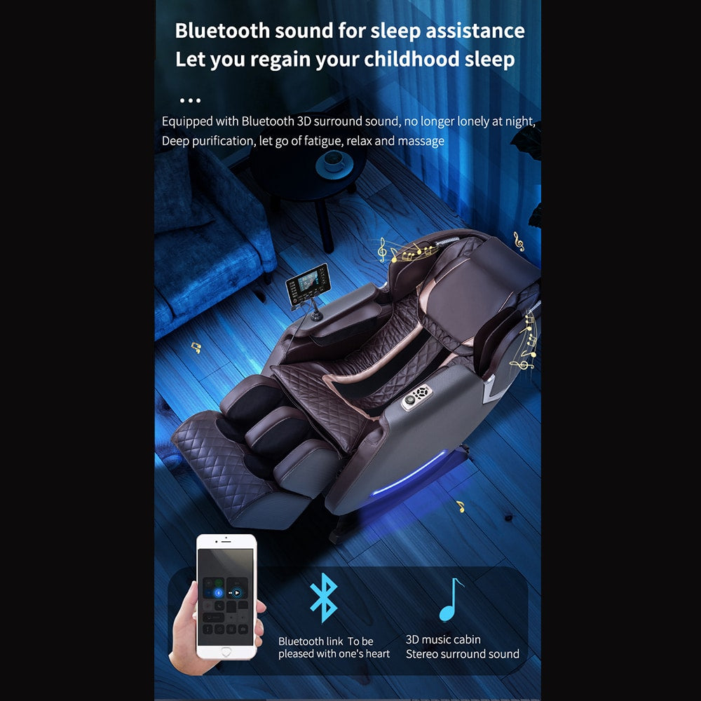 Massagesessel 4D Luxus+ mit SL-Technologie, Wärmetherapie, Sprachsteuerung & Touchscreen