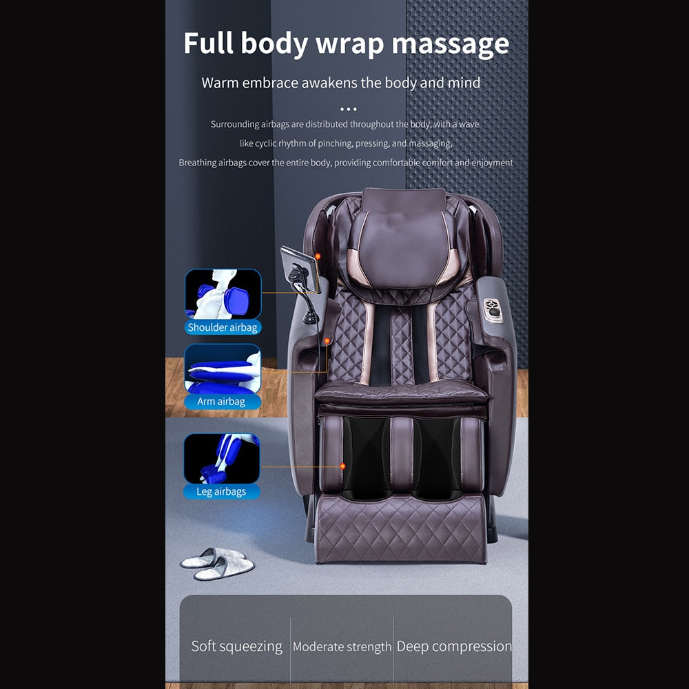 Massagesessel 4D Luxus+ mit SL-Technologie, Wärmetherapie, Sprachsteuerung & Touchscreen