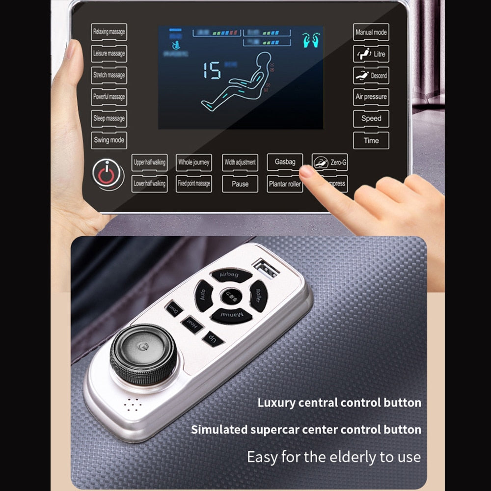 Massagesessel 4D Luxus+ mit SL-Technologie, Wärmetherapie, Sprachsteuerung & Touchscreen