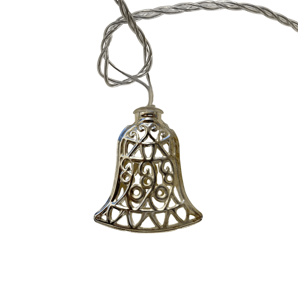 LED Lichterkette mit Glocken 20 Stk. - Gold oder Silber (3 Meter)