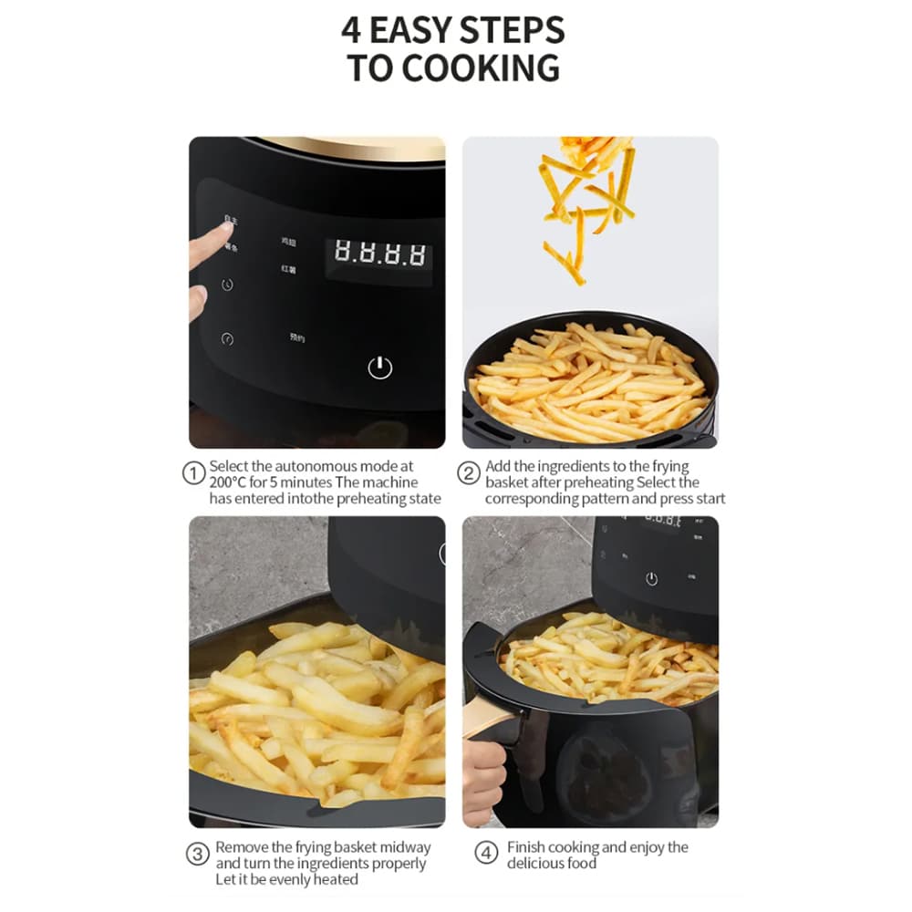 Airfryer 3,5 Liter (fettarm: Grillen, Backen, Frittieren und Frittieren)