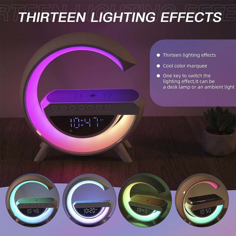 G-Licht – kabelloses Ladegerät mit Bluetooth-Lautsprecher und RGB-Lampe