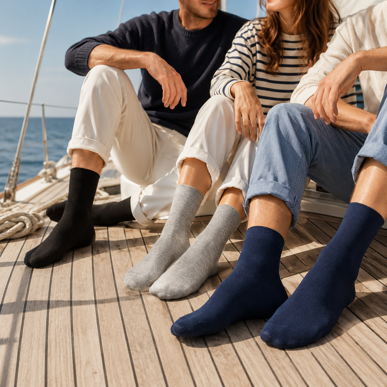 12er-Pack Socken – Weiche Alltagssocken Gr. 40–46 (6 Paar Schwarz, 3 Paar Blau und 3 Paar Grau)