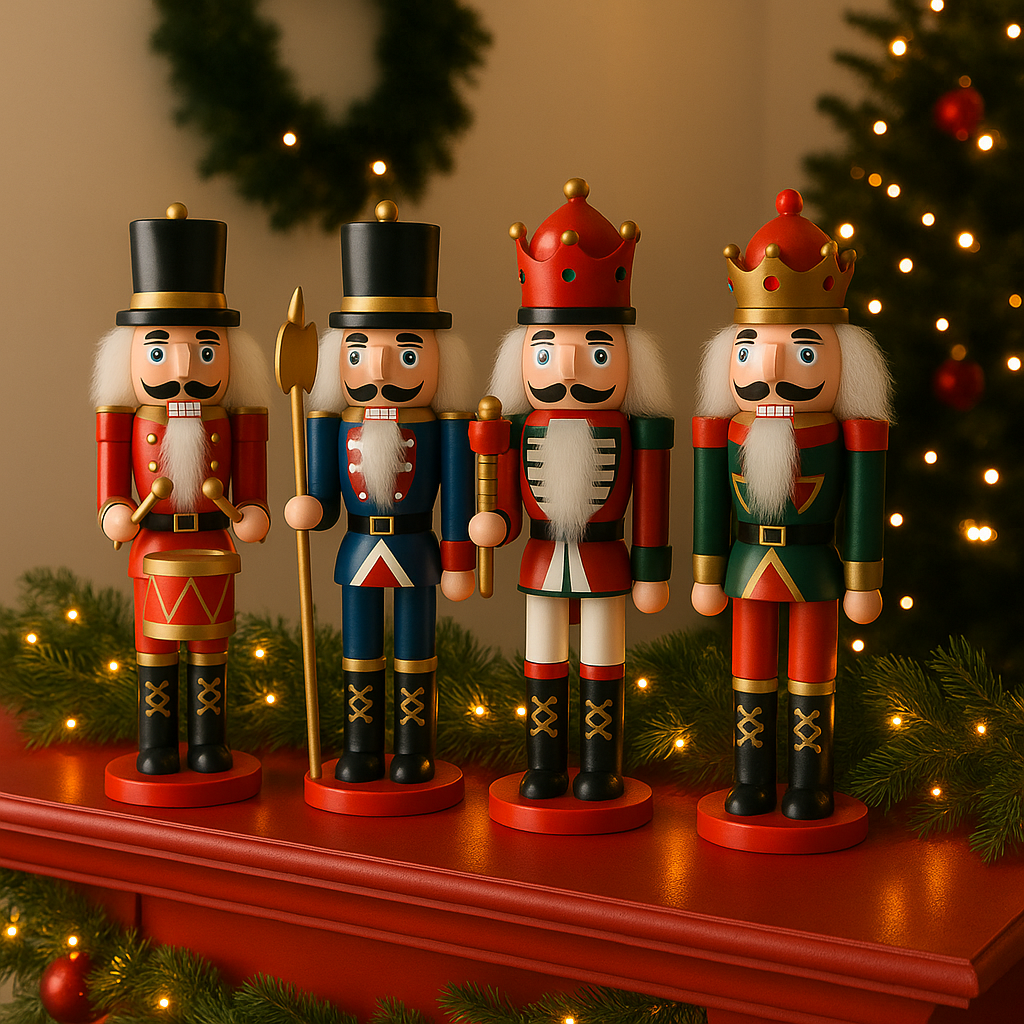 Nussknackerfiguren aus Holz – 24 cm – 4 verschiedene Figuren