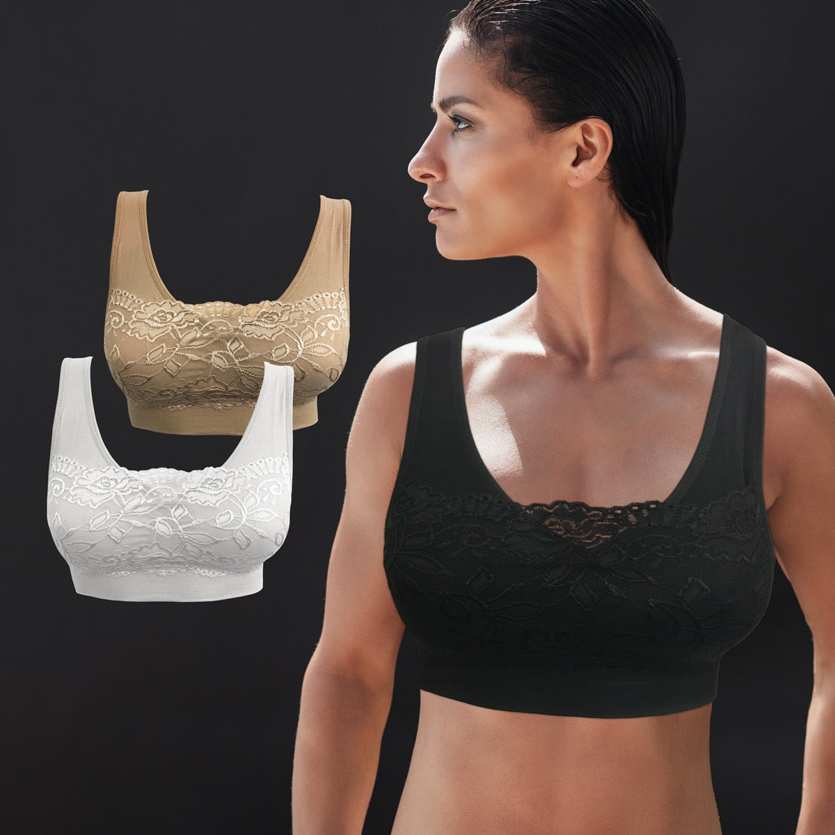 Comfort Bra - Packung mit 3 Stk. (BH mit Spitze)