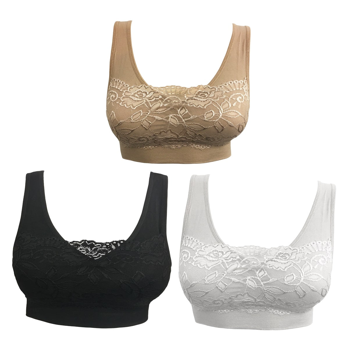 Comfort Bra - Packung mit 3 Stk. (BH mit Spitze)