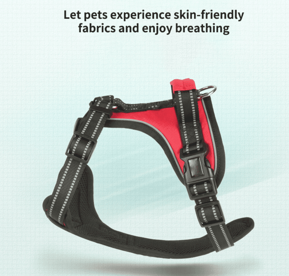 Weiches Luxus-Hundegeschirr mit Reflektoren – robust & wasserfest – Rot, Schwarz oder Blau