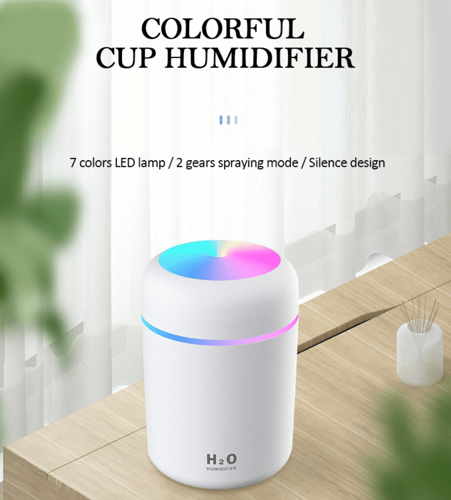 H2O- Luftbefeuchter mit LED-Licht (in mehreren Farben)