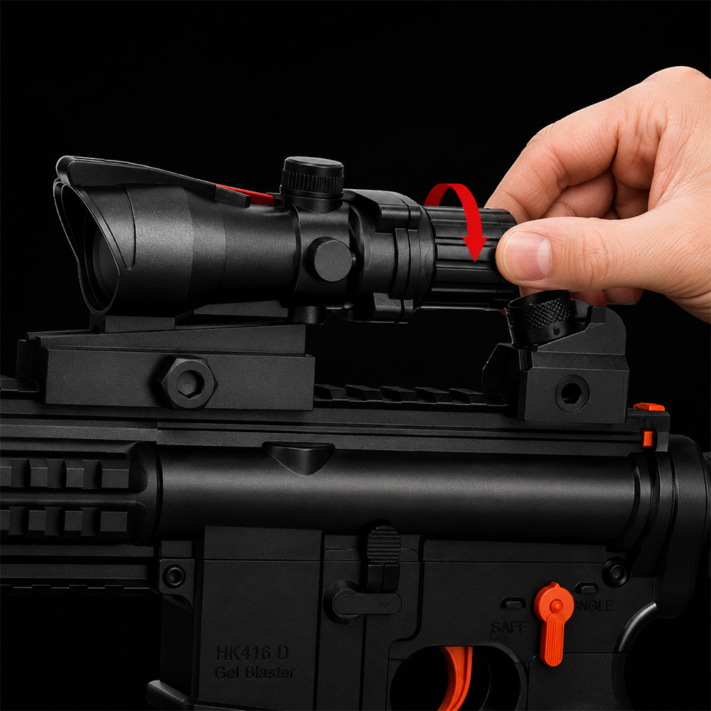 Wasser-Gelblaster inkl. Gelkugeln – Langstrecke mit Zielfernrohr Modell HK416