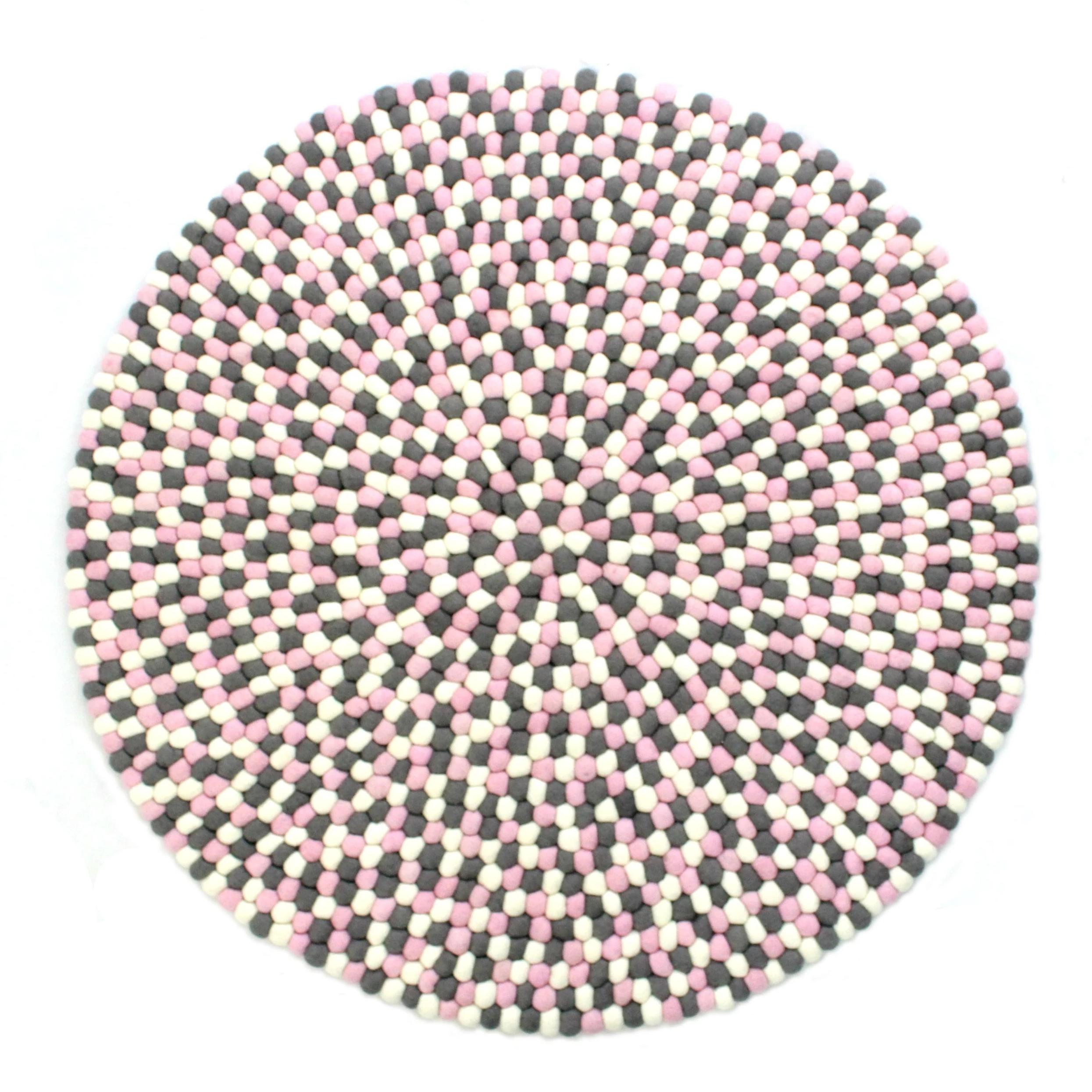 Kugelteppich aus 100 % reiner Nepalwolle – Pink