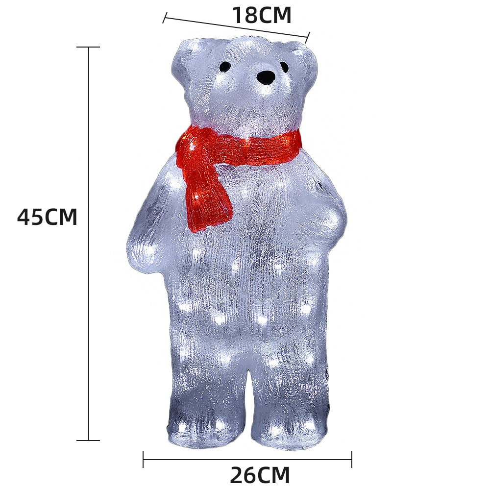 Acryl Eisbär - Höhe 45 cm mit LED-Lichtern -