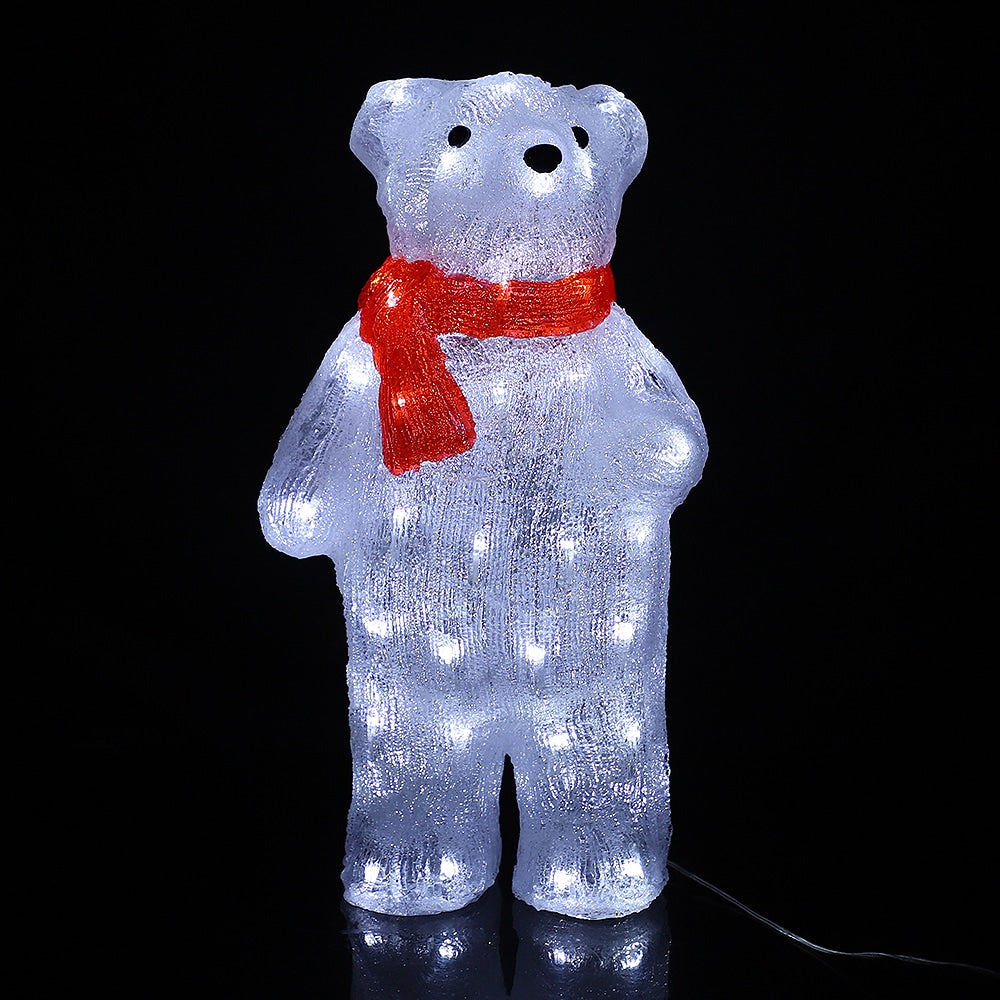 Acryl Eisbär - Höhe 45 cm mit LED-Lichtern -