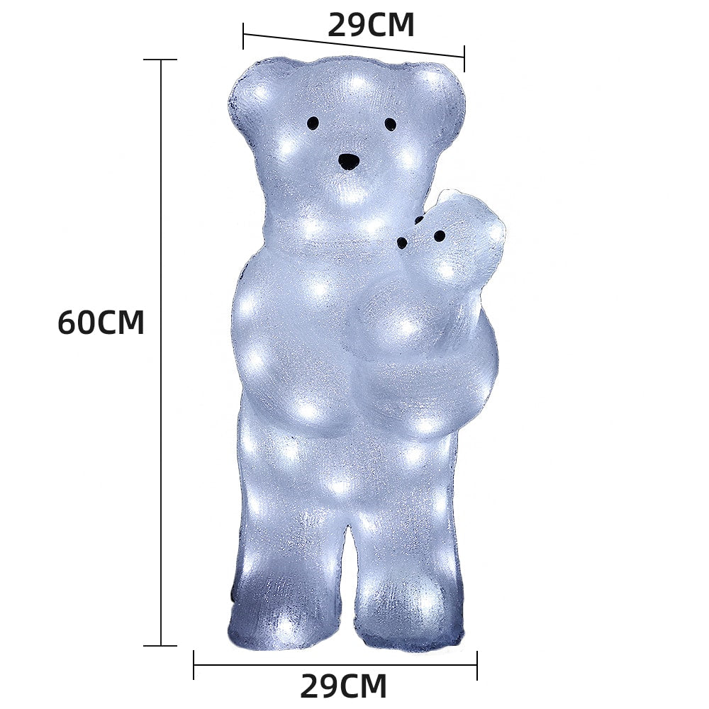 Acryl Eisbär - Höhe 60 cm mit LED-Lichtern -