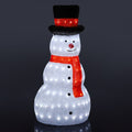 Schneemann aus Acryl - 80 cm groß mit LED-Lichtern -